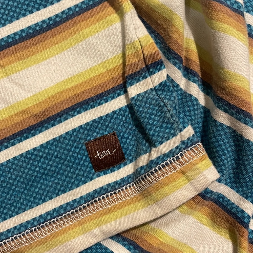 Tea Collection Striped Hoodie Tee - Size 7 - Picture 4 of 4